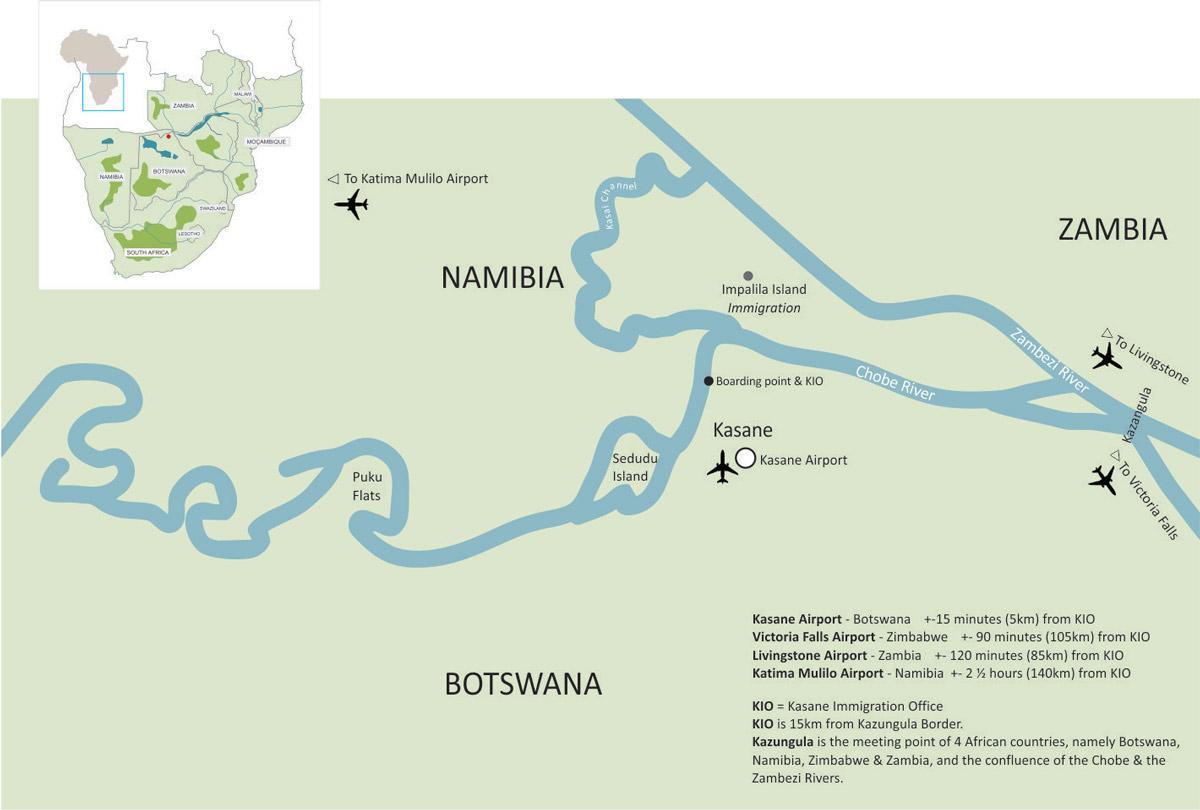 карта касане Ботсваны