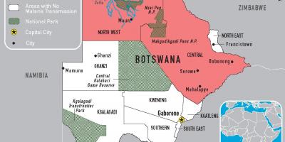Карта Ботсваны малярии