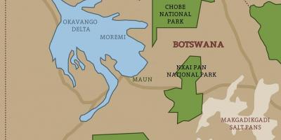 Карта Ботсваны карте национальные парки
