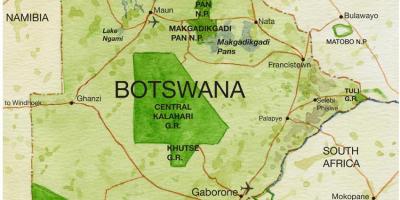 Карта Ботсваны заповедников 