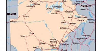 Карта Ботсваны политических