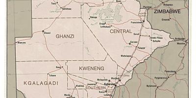 Подробная карта Ботсваны